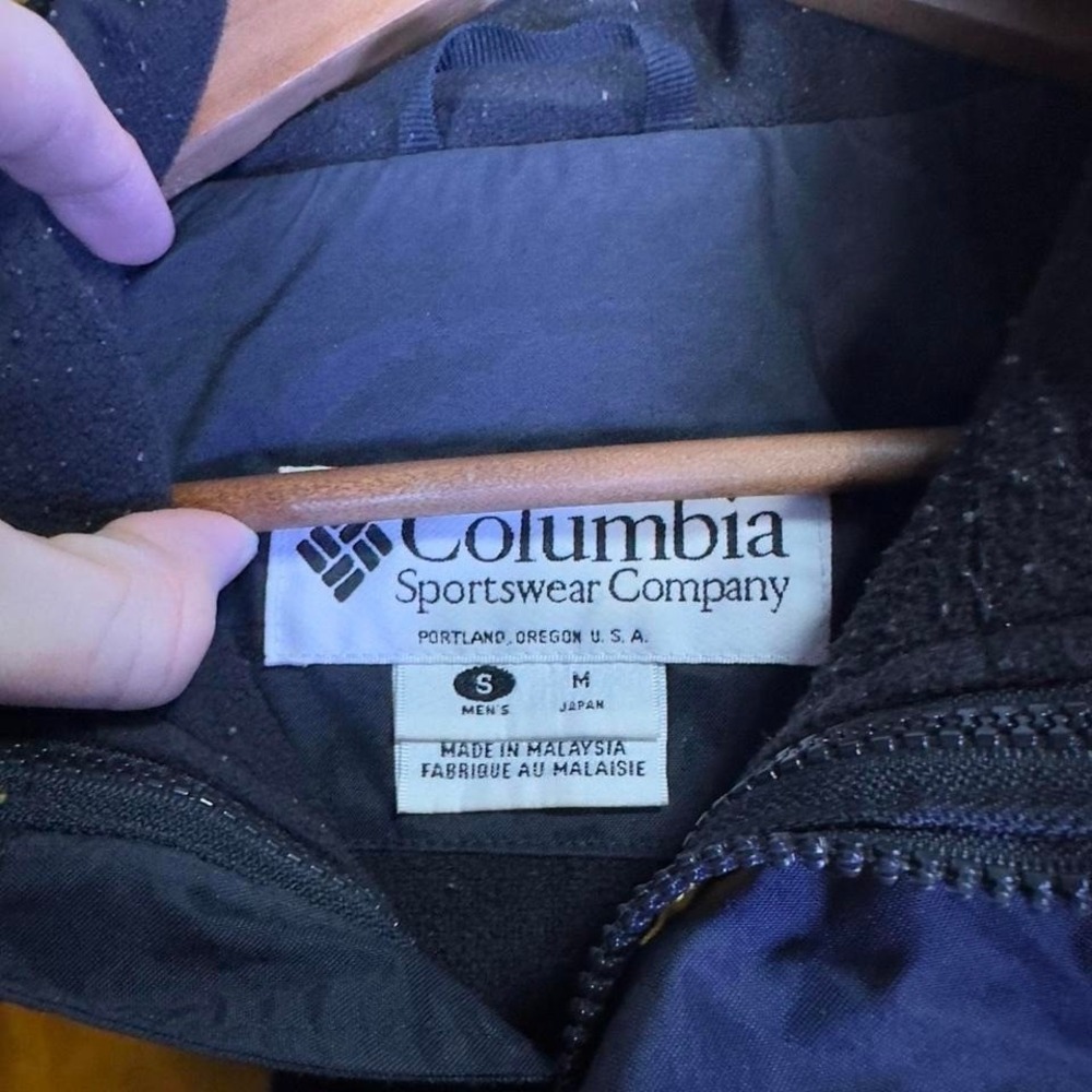 Columbia Hooded Ski Jacket Mens Small Yellow Black Winter Coat - Picture 3 of 4